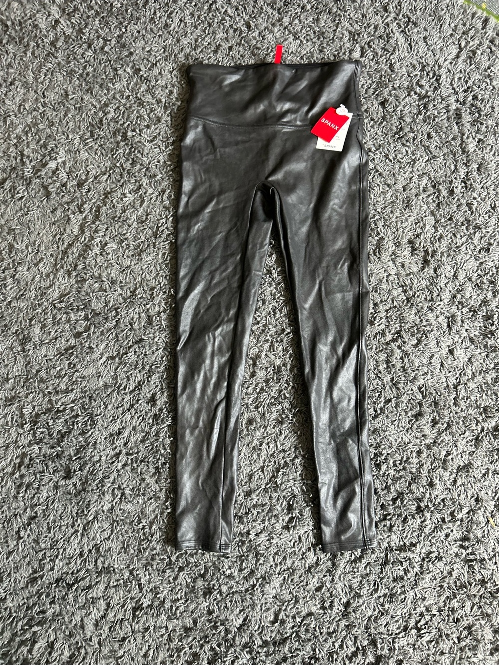 SPANX Girls' Faux Leather High-Waist Leggings - Black